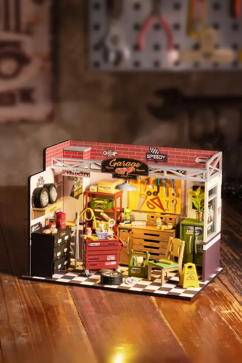 Puzzle 3D O Maqueta Con Diseño Taller De Coches