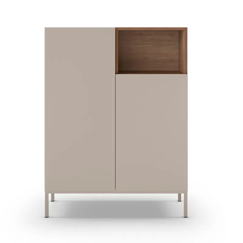 Quenor - Aparador de 2 puertas de madera y metal H120cm
