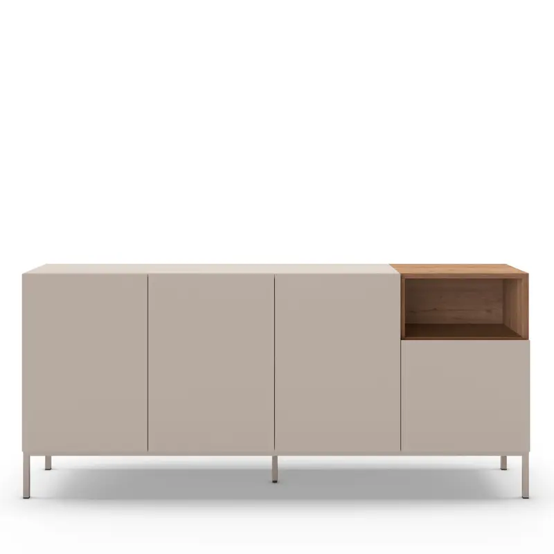 Quenor - Aparador de 4 puertas de madera y metal L180cm