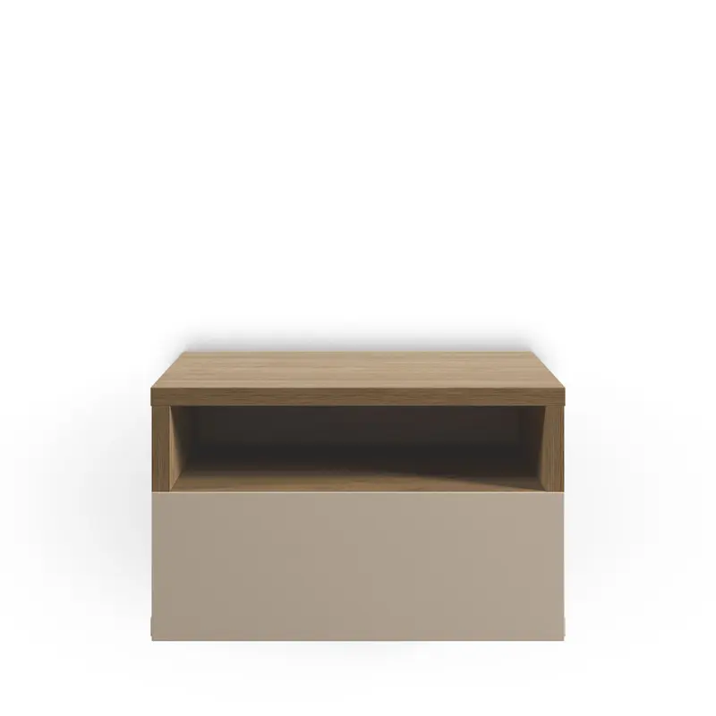 Quenor - Mesa de noche de pared con 1 cajón de madera