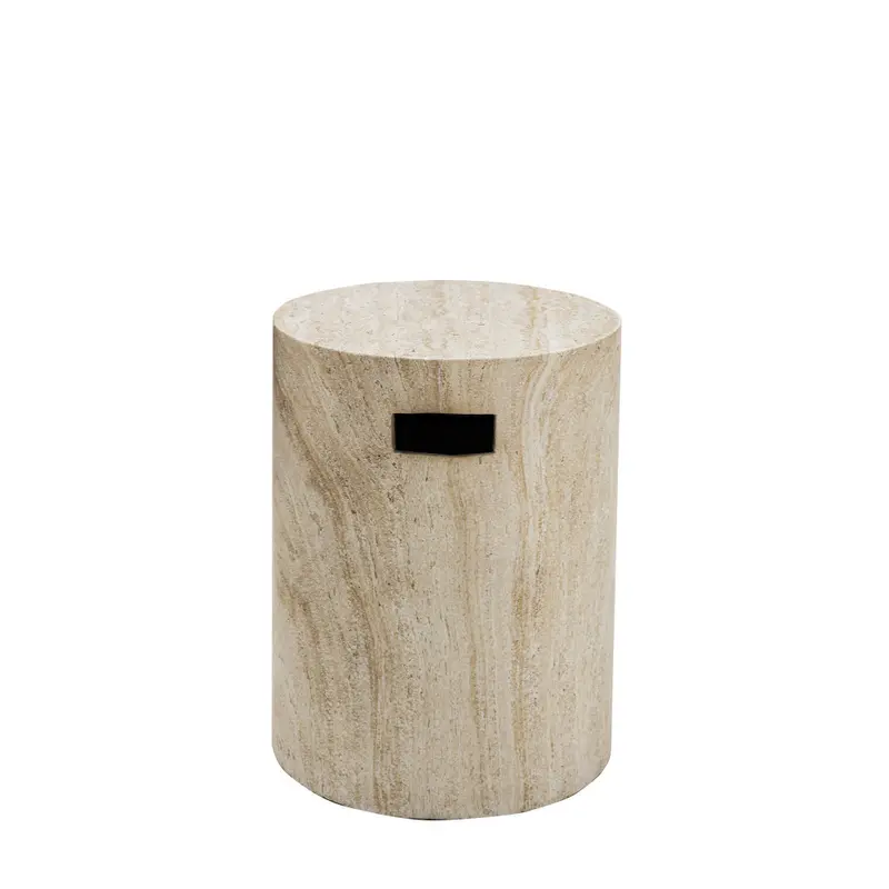 RADOM - Taburete efecto travertino ø35cm