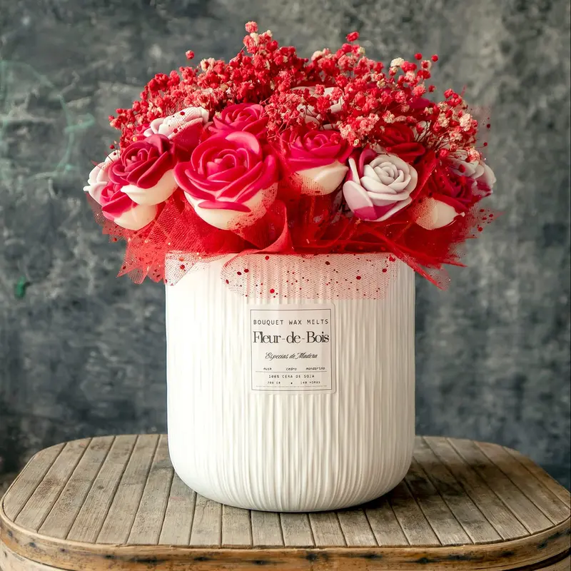 Ramo de Rosas GRANDE de Cera de Soja Fleur-de-Bois