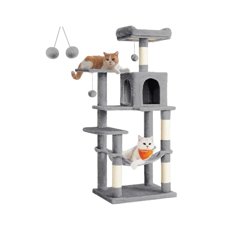Rascador para Gatos Árbol para Gatos con Postes Rascadores Plataformas Hamaca