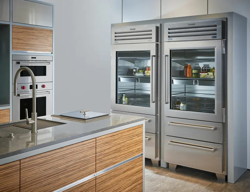 Refrigerador con cajón congelador de 914 mm con Puerta de Cristal Pro