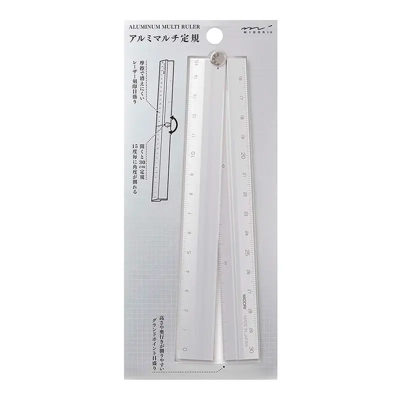 Regla Múltiple de Aluminio 30cm Plateado