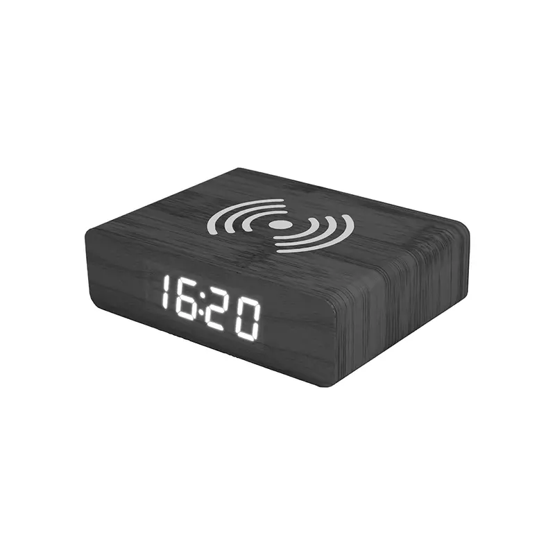 Reloj Despertador Cargador Negro