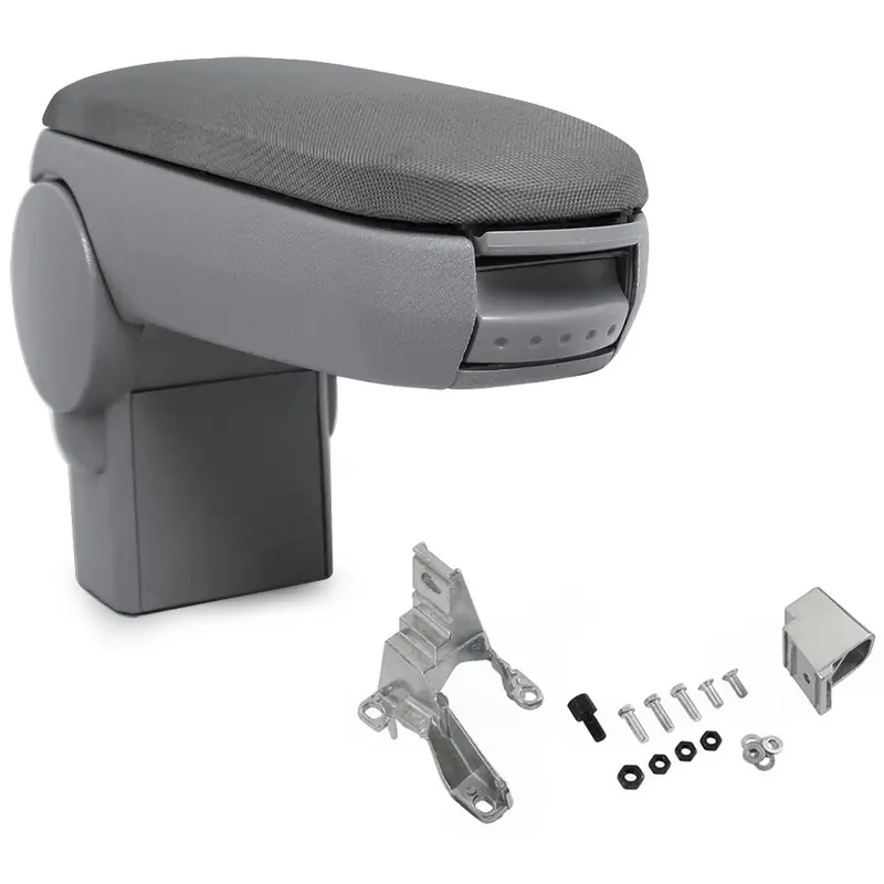 Reposabrazos central Golf 4, Bora, Beetle con compartimento de almacenamiento Textil Gris pro.tec
