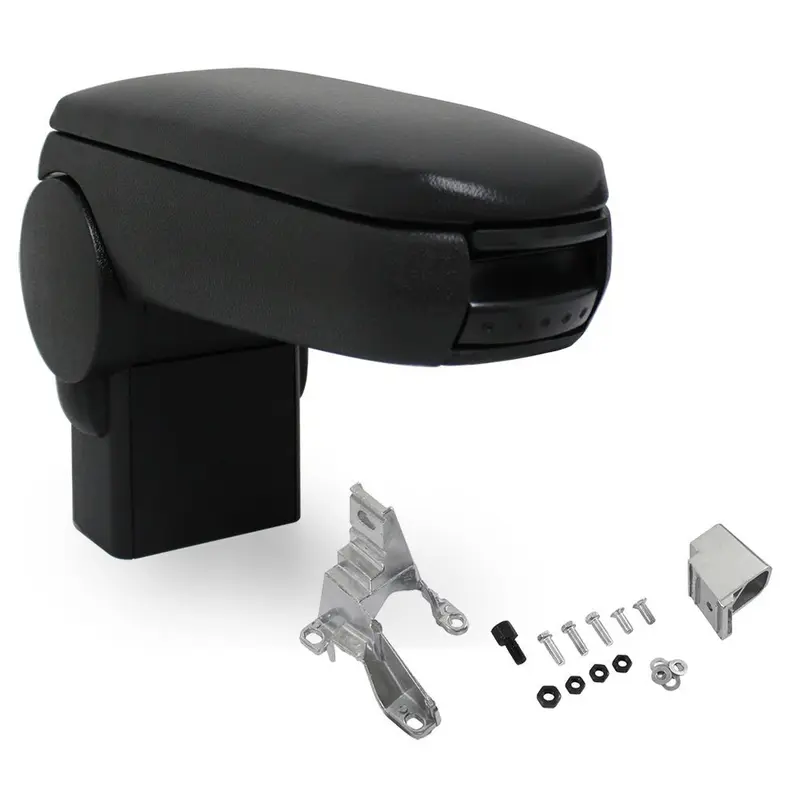 Reposabrazos central VW Bora IV Beetle con compartimento de almacenamiento, cuero sintético negro pro.tec