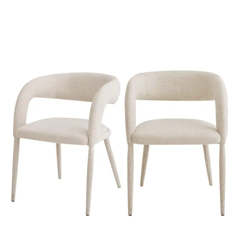 Romy - Lote de 2 sillones de mesa de tela