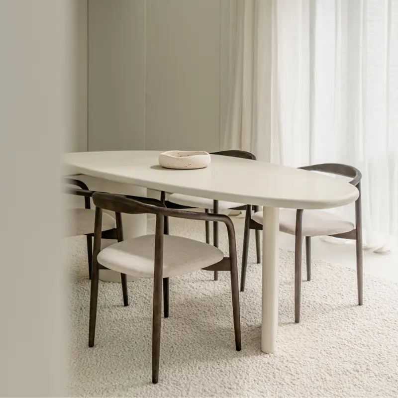 Rouen - Mesa de comedor ovalada - Microskin - 220 cm