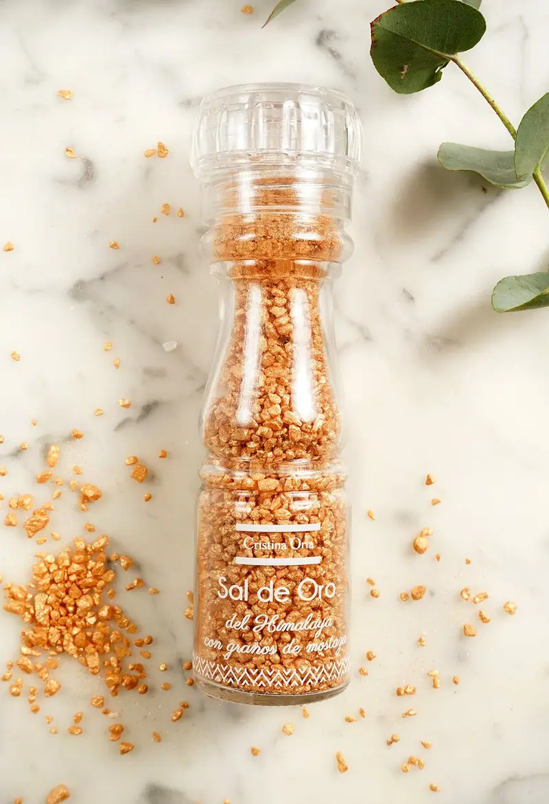 Sal Oro Del Himalaya Con Granos De Mostaza 135G