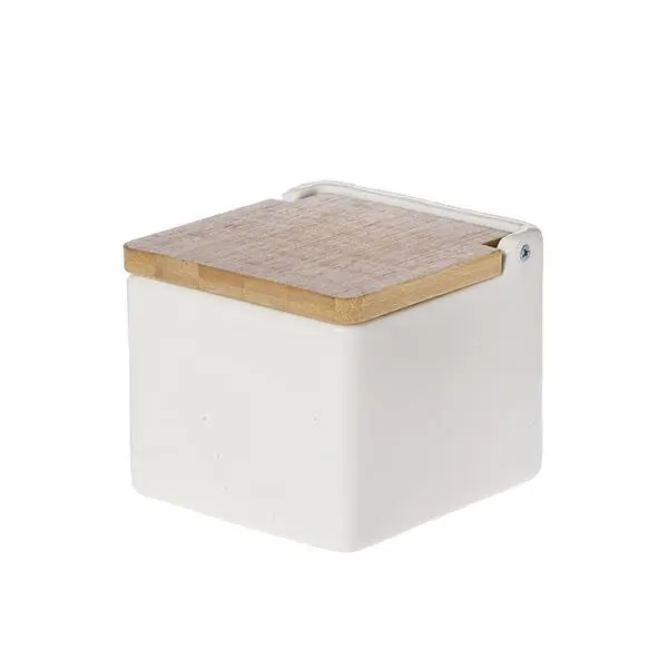 Salero cocina c/tapa de bambú