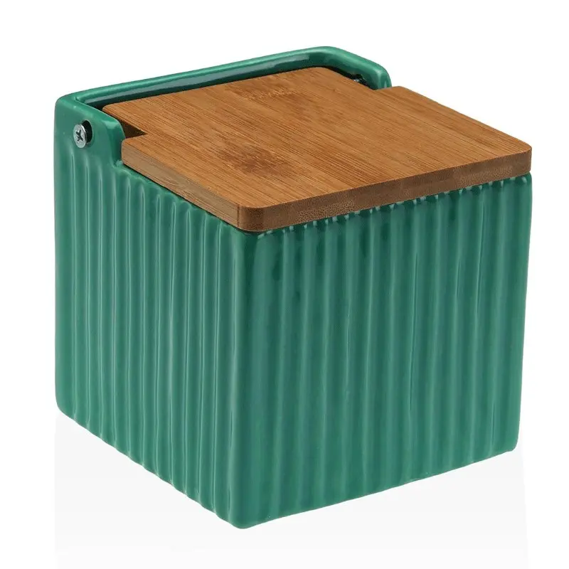 SALERO CUADRADO VERDE RAYAS
