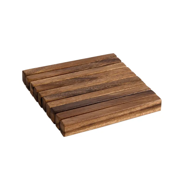 Salvamantel cuadrado de madera natural
