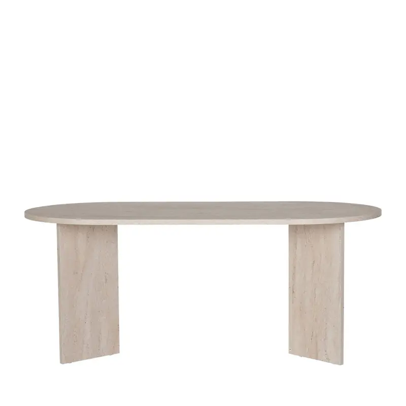 Sam - Mesa de comedor para 8 personas con efecto travertino
