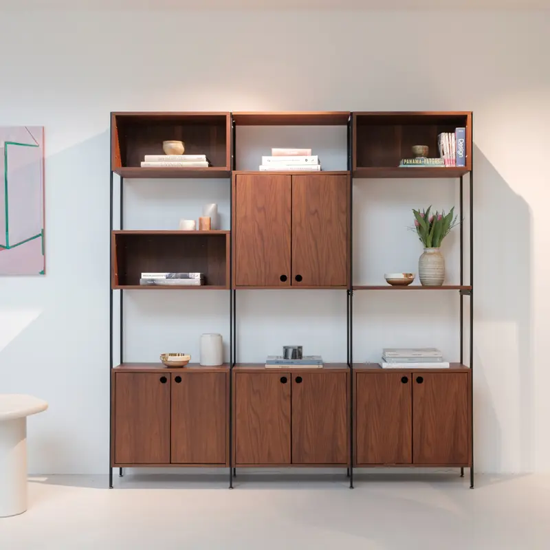 Sarzeau - Mueble de pared vintage con 3 piezas - Nogal