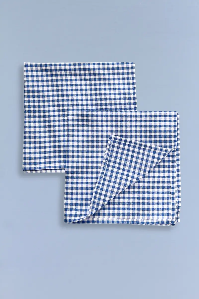 Servilleta vichy azul cuadro pequeño (pack de 2)