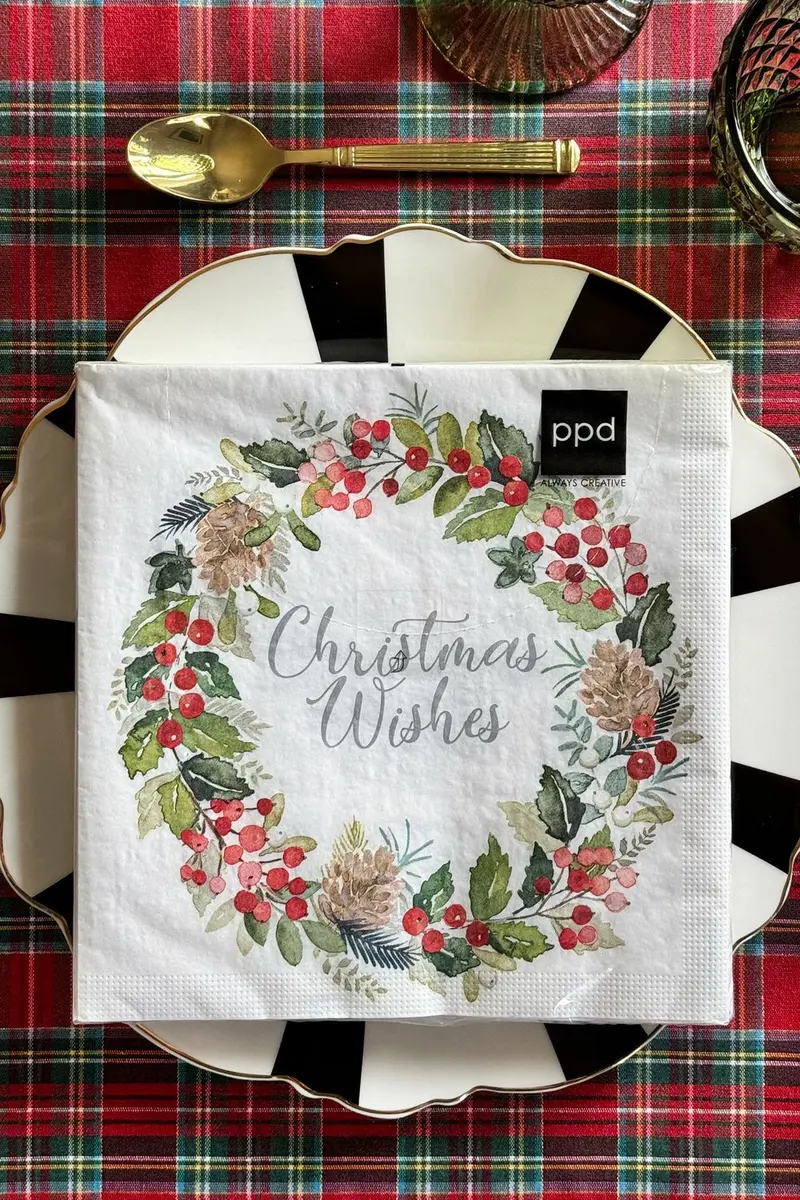 Servilletas Corona Christmas Wishes Grandes