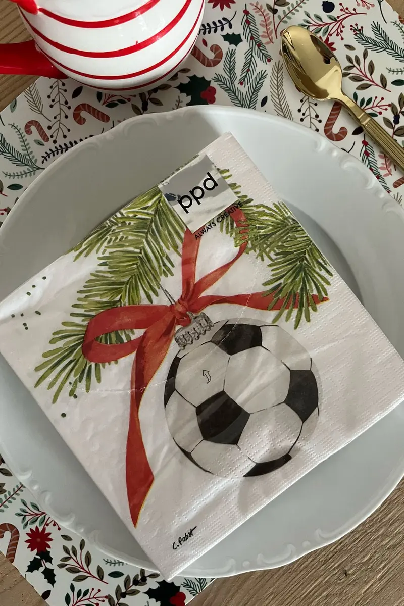 Servilletas Pelota de Fútbol de Navidad