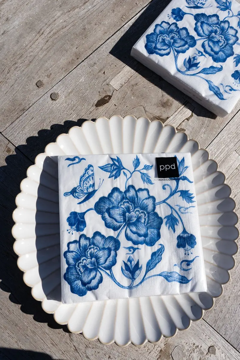Servilletas Peonias Azules Grandes