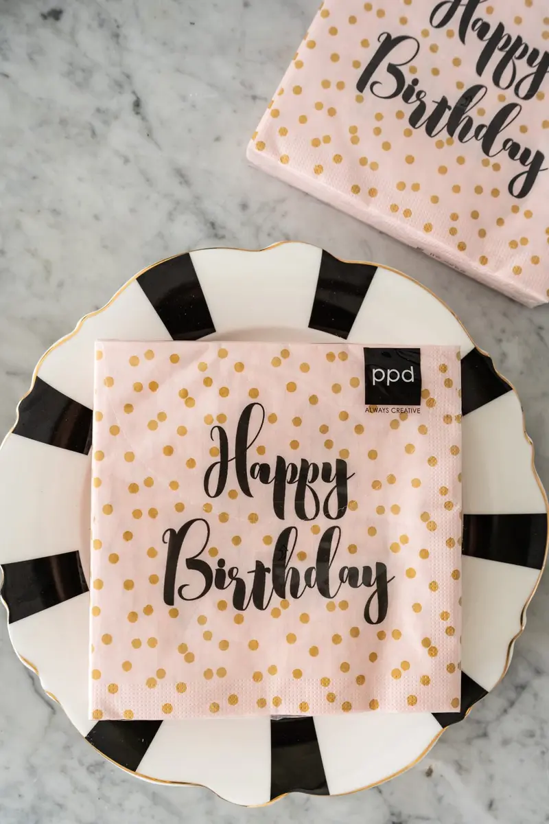 Servilletas Rosas Happy Birthday Grandes