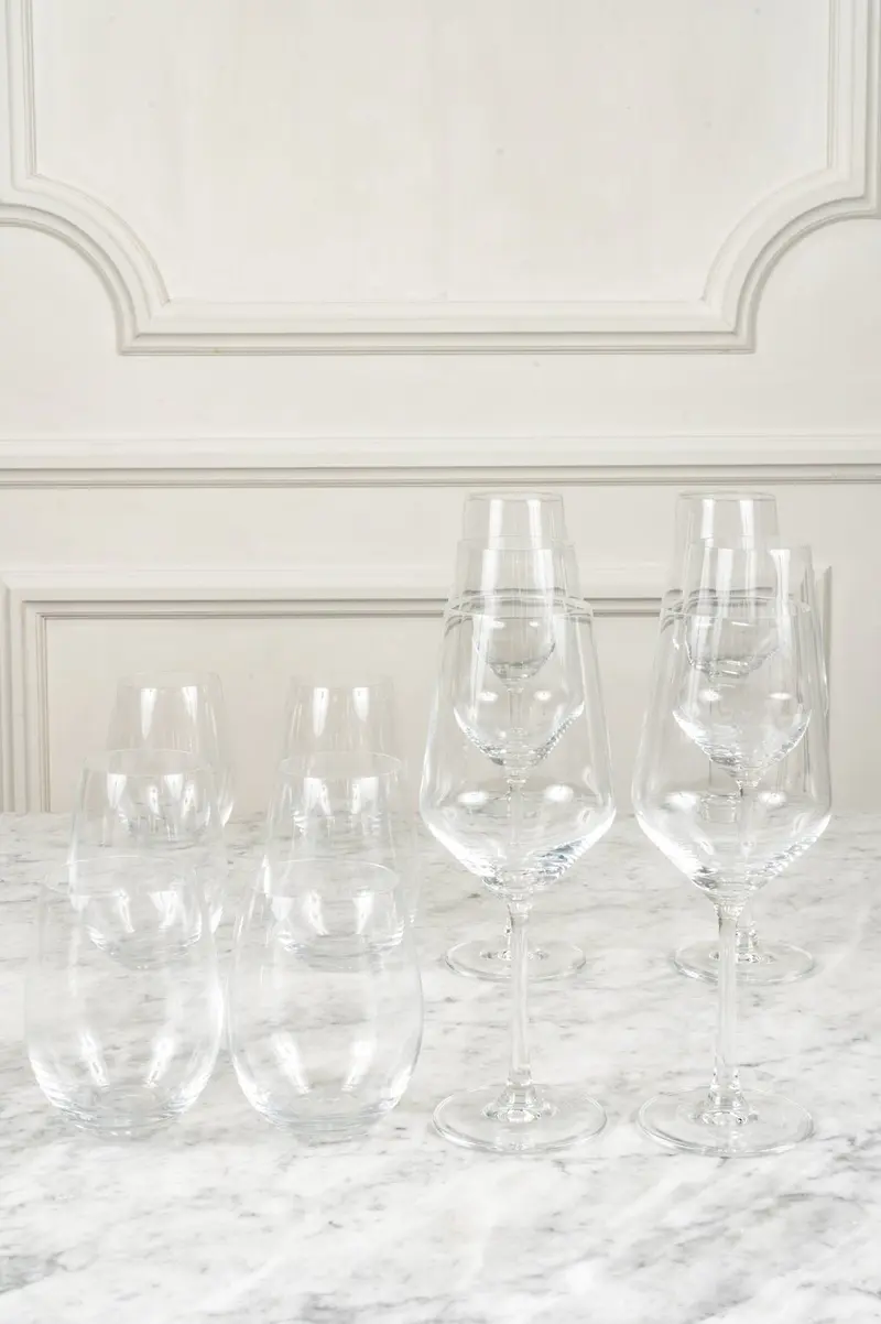 Set 12 Piezas Vasos Y Copas Cristalería Sommelier