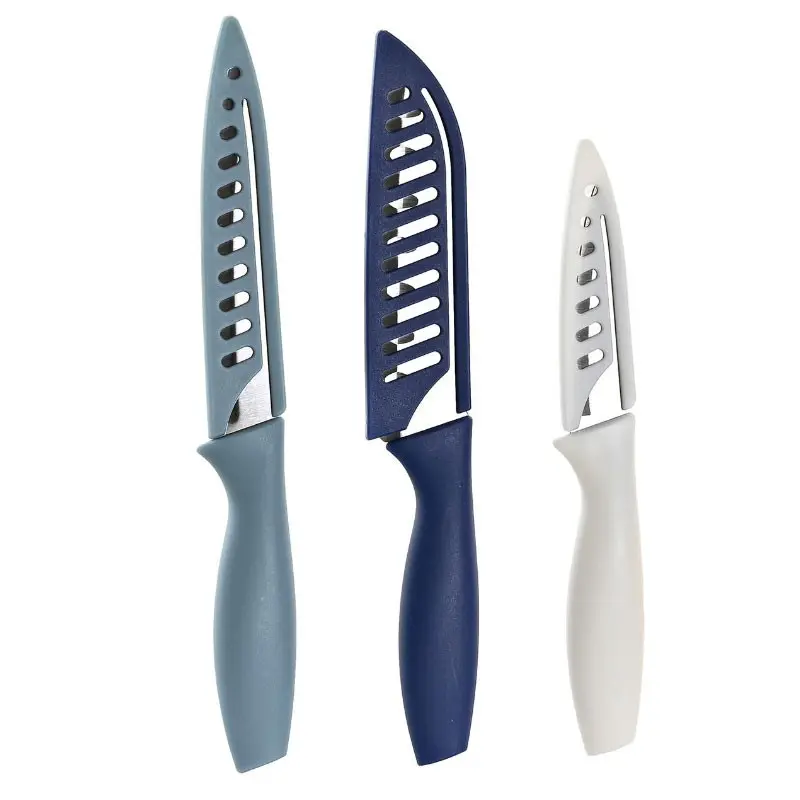 SET 3 CUCHILLOS INOX PP COLORES SURTIDOS