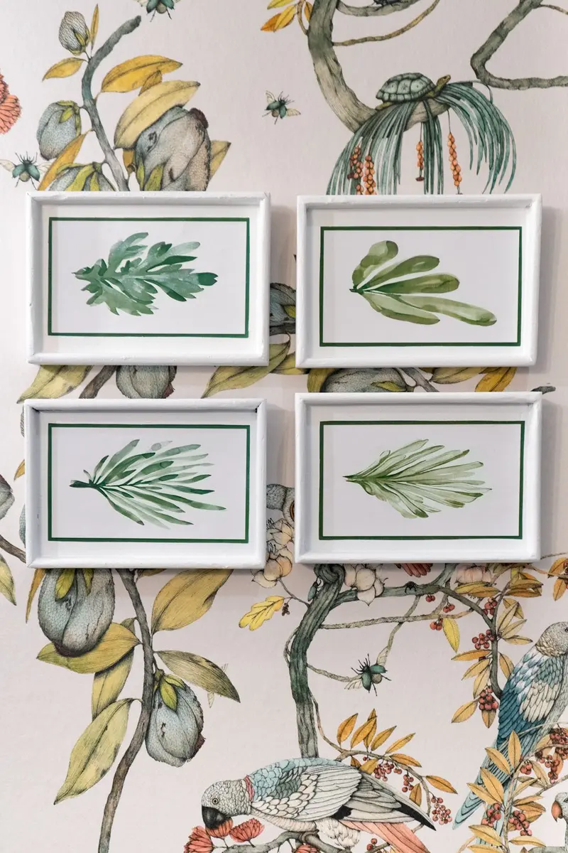 Set 4 Cuadros Con Diseño De Hojas Verdes