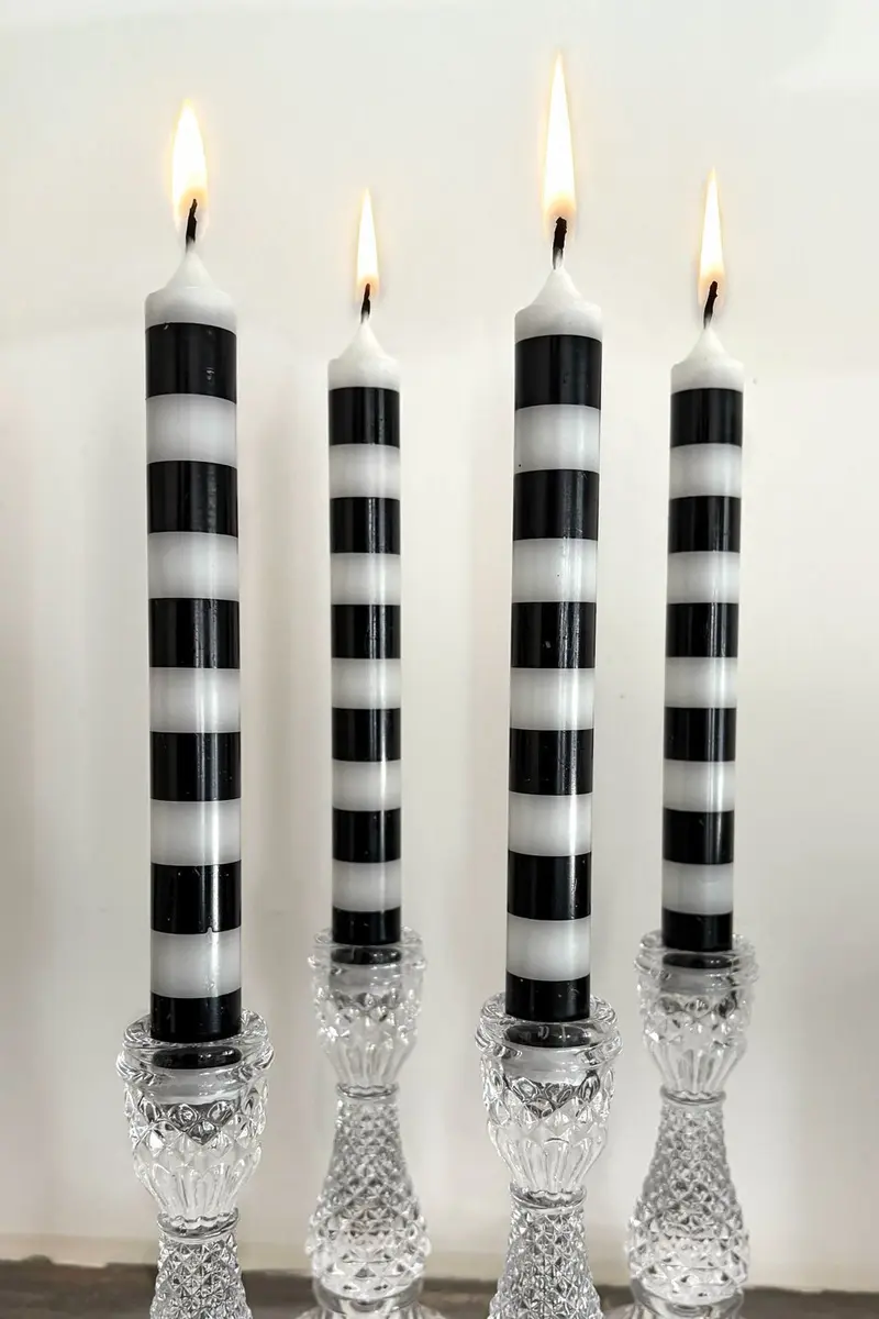 Set 4 Velas Blancas Y Negras