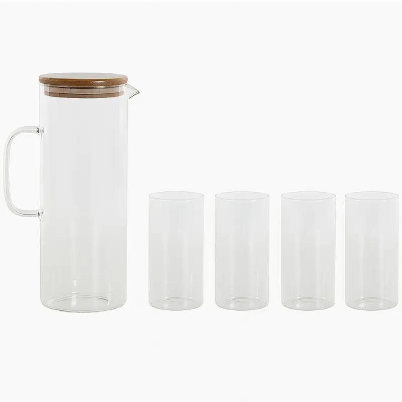 SET 5 VASOS BOROSILICATO  + JARRA