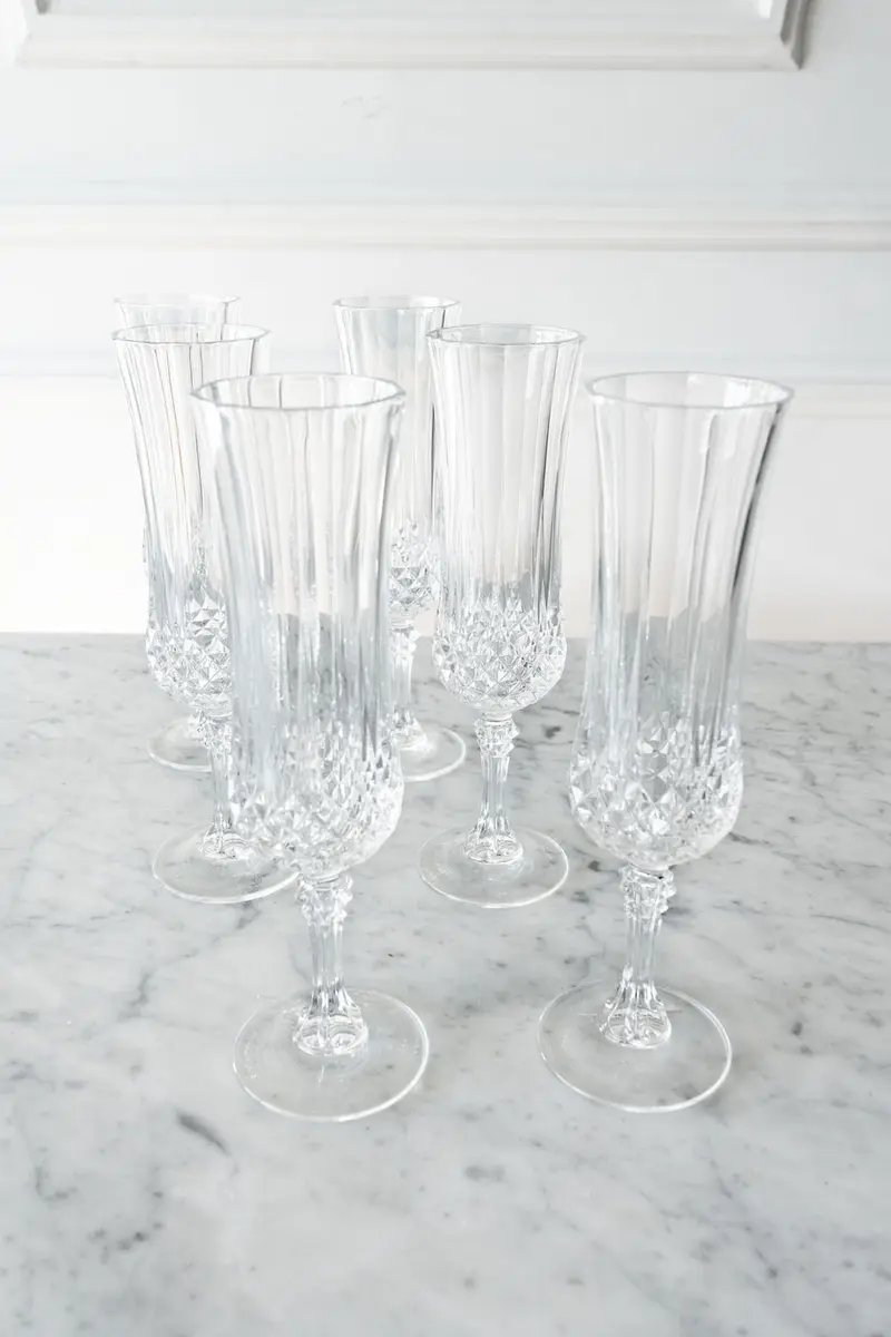 Set 6 Copas De Champagne Cristal D'Arques Longchamp