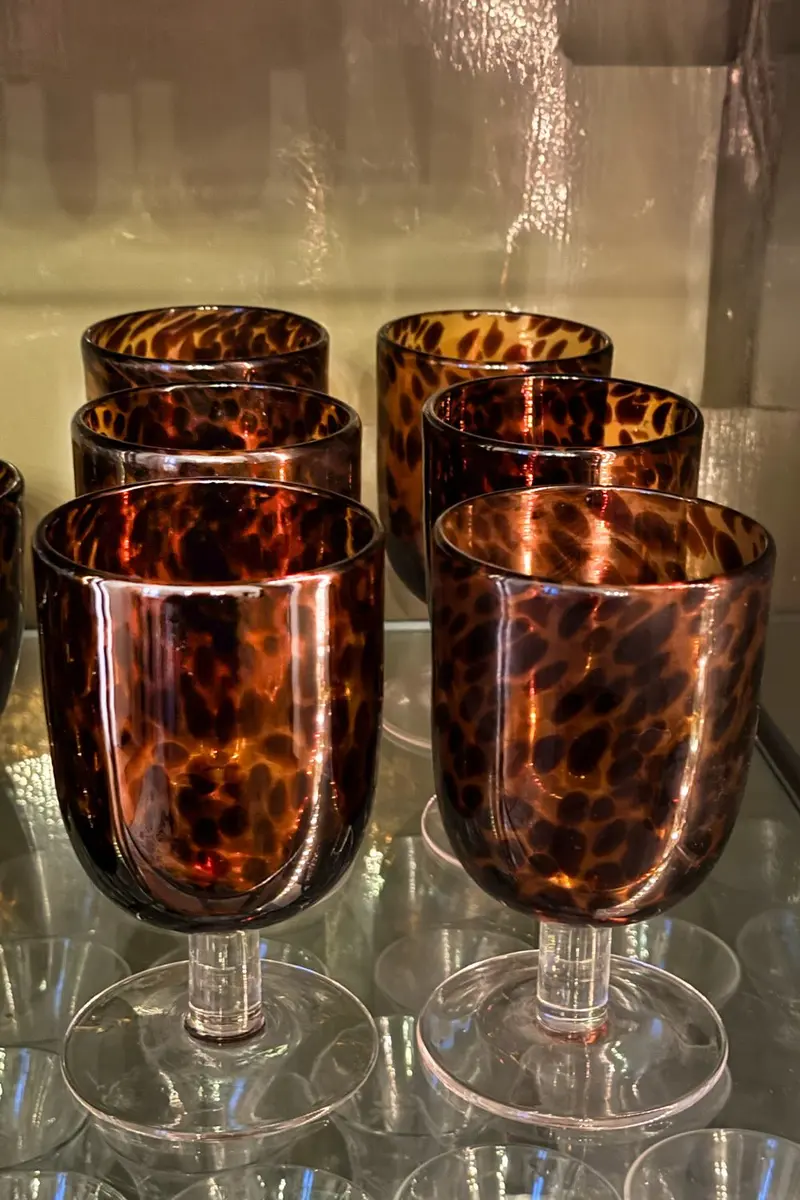 Set 6 Copas De Cristal Con Diseño Moteado