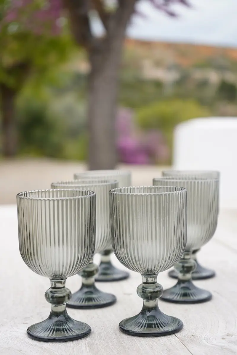 Set 6 Copas De Diseño Grises
