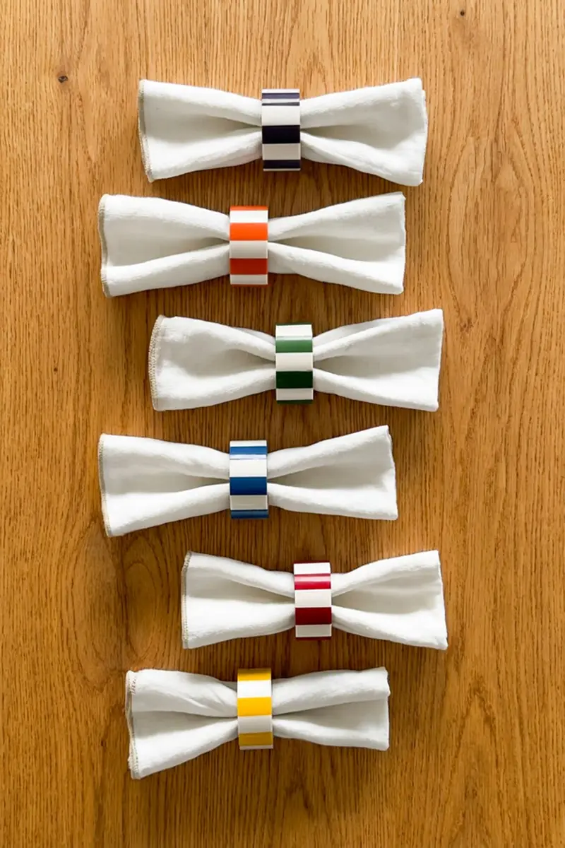 Set 6 Servilleteros De Colores De Madera Y Resina