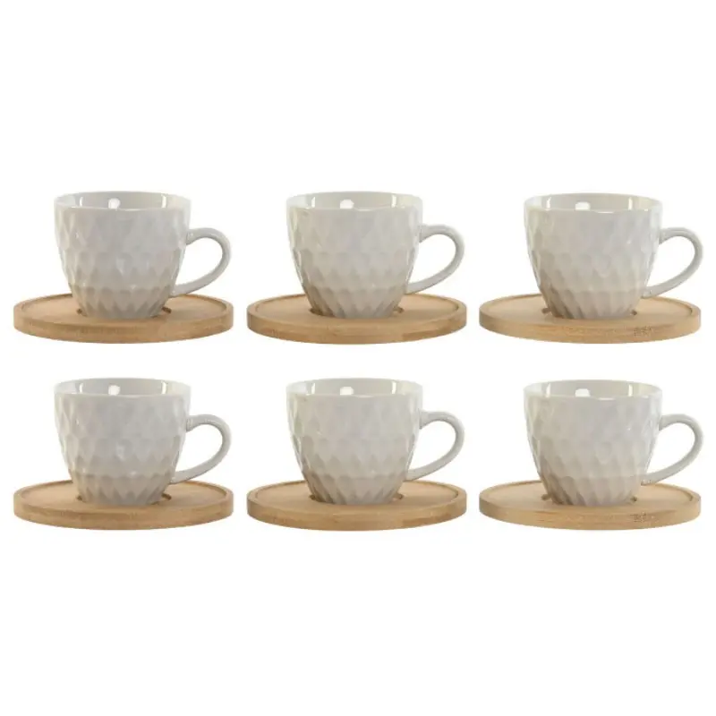 SET 6 TAZAS CAFE PORCELANA BAMBU 90ML