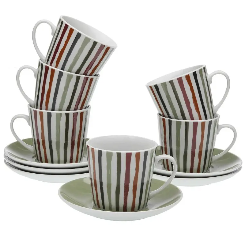SET 6 TAZAS TE CON PLATO LIGNE