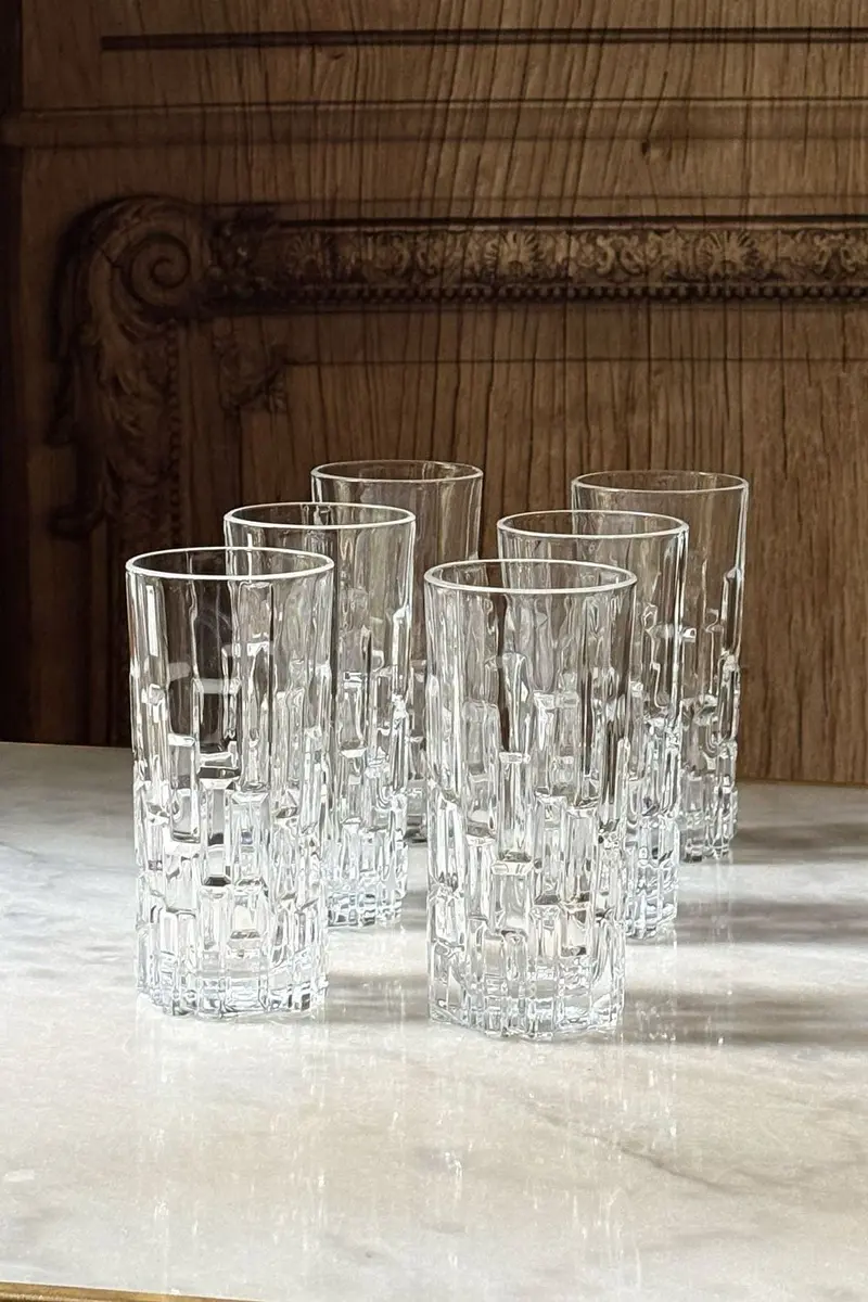 Set 6 Vasos Altos Diseño Glacial