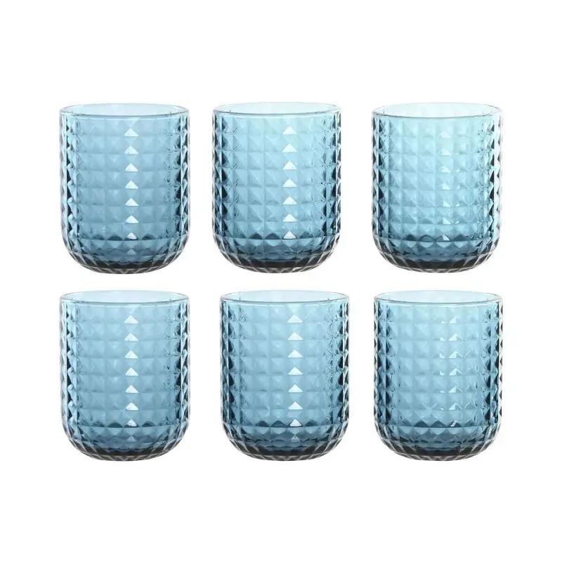 SET 6 VASOS CRISTAL 8X8X9,5 275ML AZUL