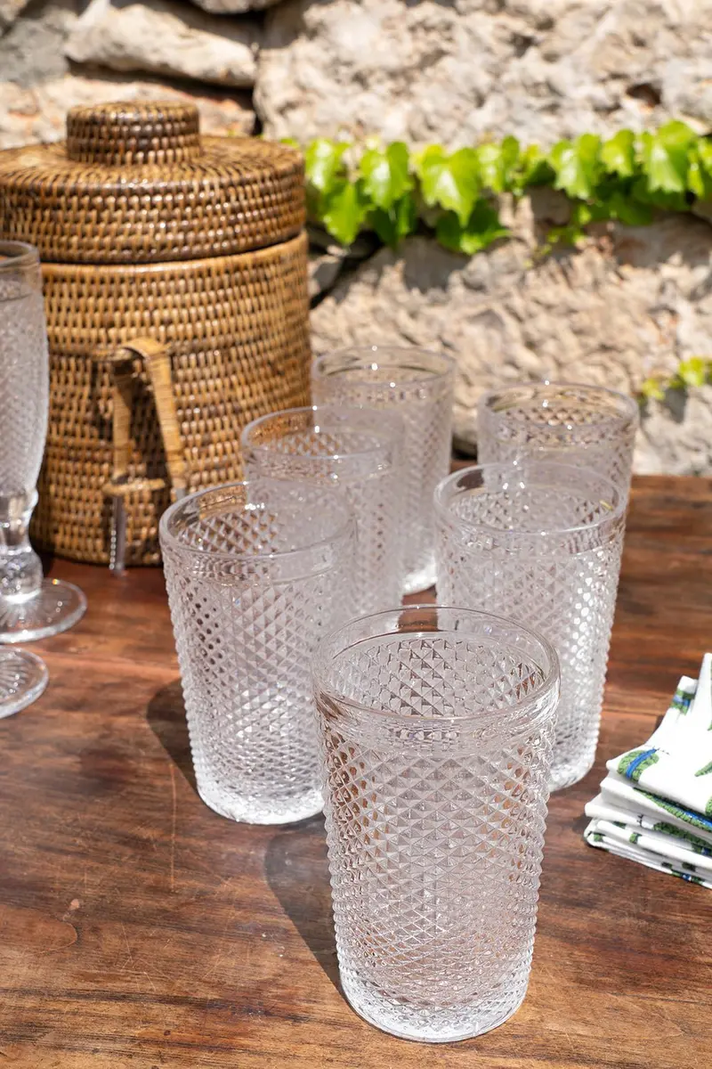 Set 6 Vasos Cristal Altos Transparente Picos