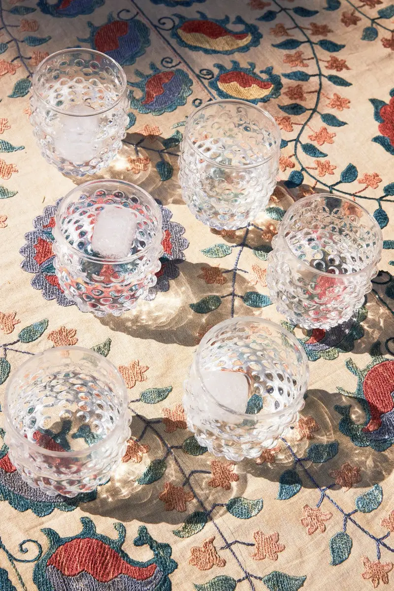 Set 6 Vasos Cristal Bolitas