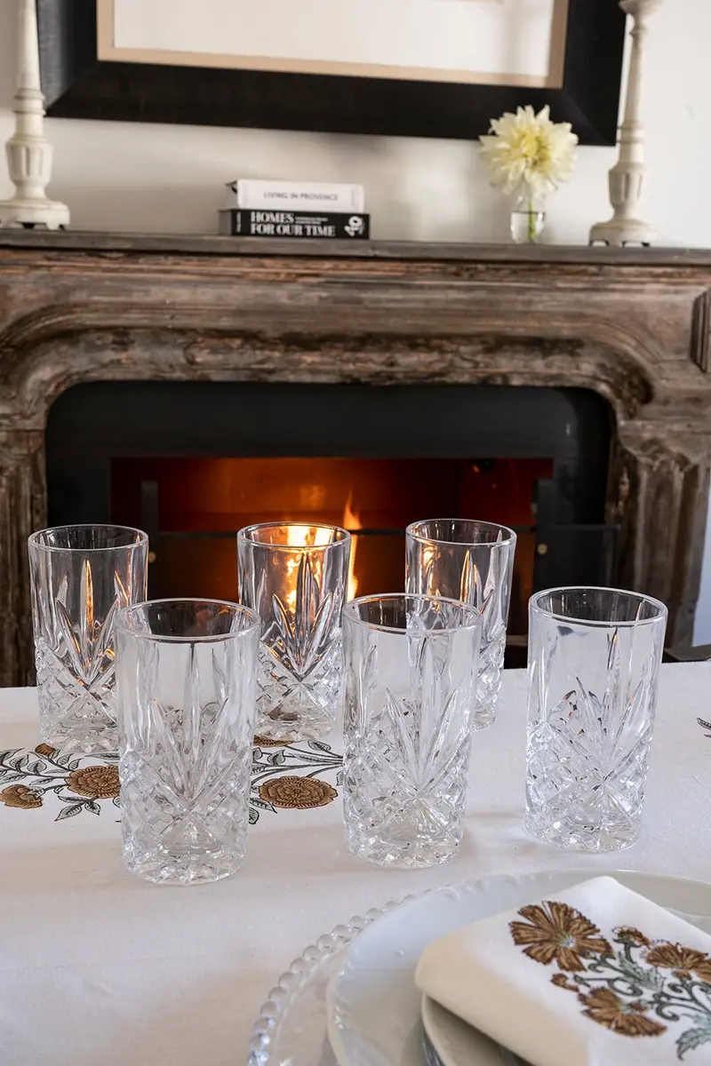 Set 6 Vasos Cristal Grandes Espiga