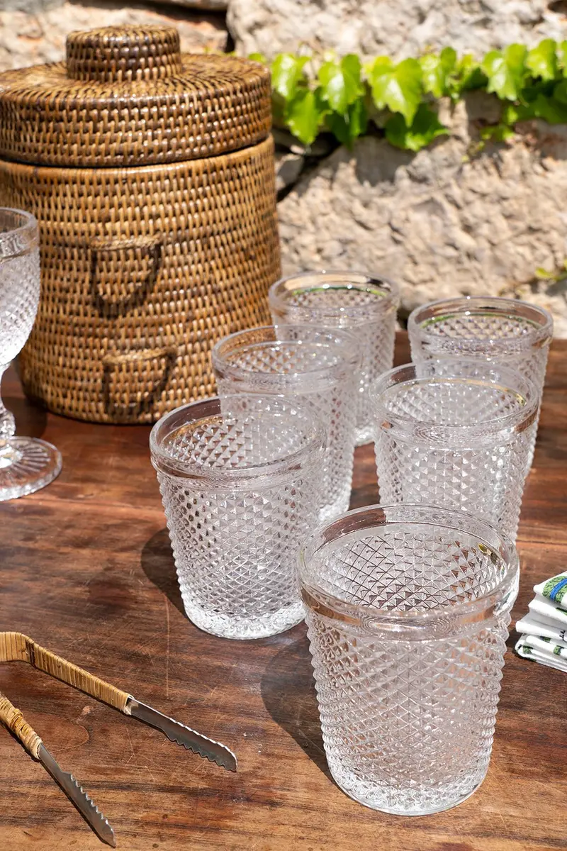 Set 6 Vasos Cristal Transparente Picos