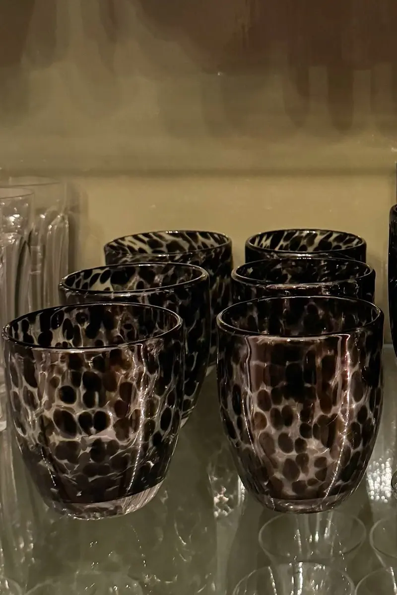 Set 6 Vasos De Cristal Con Diseño Moteado