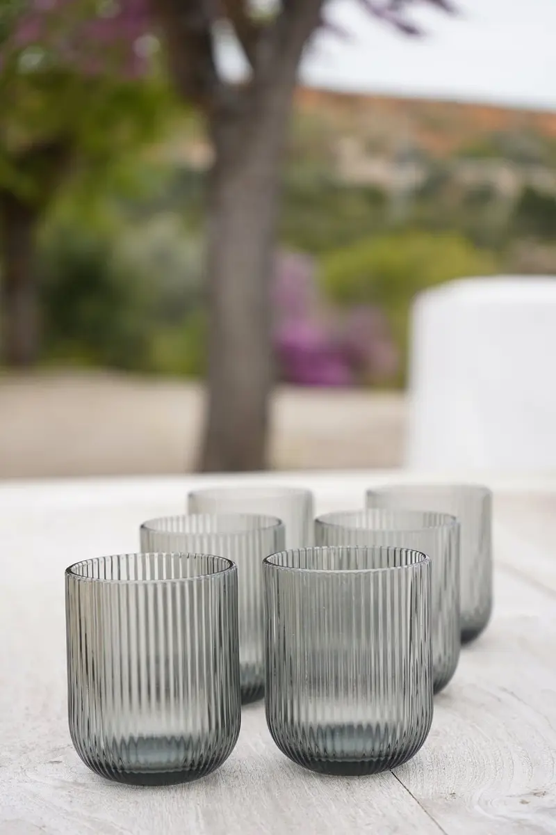 Set 6 Vasos De Diseño Grises