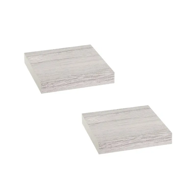 Set de 2 estantes flotantes cuadrados de tablero laminado gris de 23,5cm