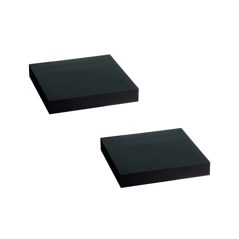 Set de 2 estantes flotantes cuadrados tablero laminado color negro 23,5cm