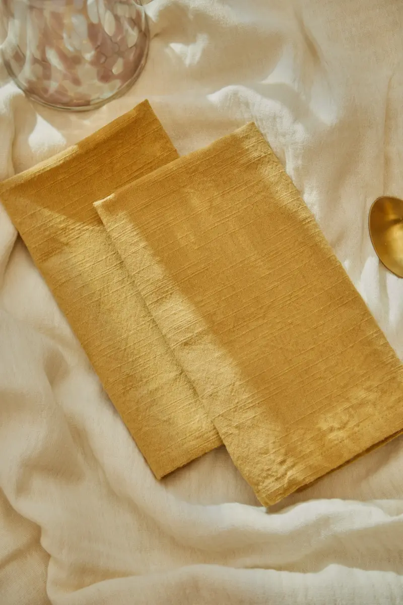 Set de 2 servilletas de algodón mostaza Gavema