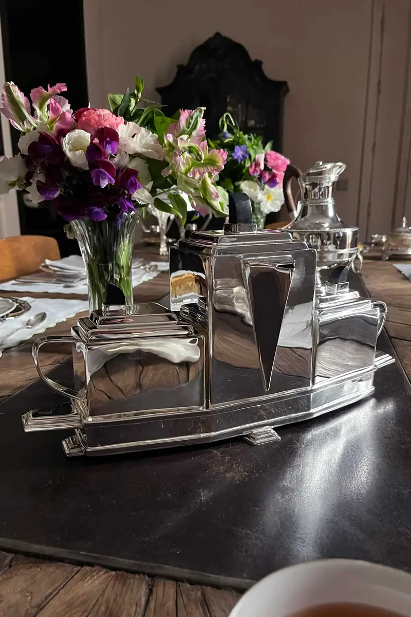 Set De 3 Piezas Para El Té De Plata Co