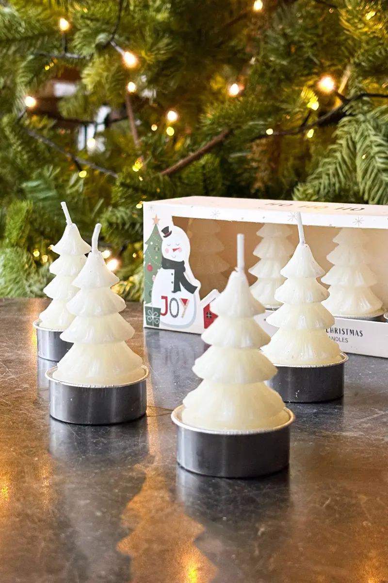 Set De 4 Velas Con Diseño De Árbol