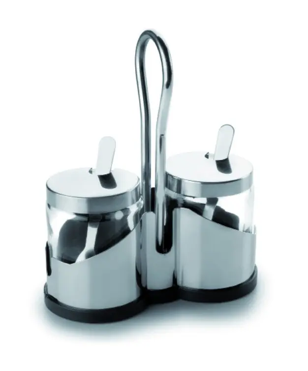 SET DOS SALSERAS INOX / VIDRIO